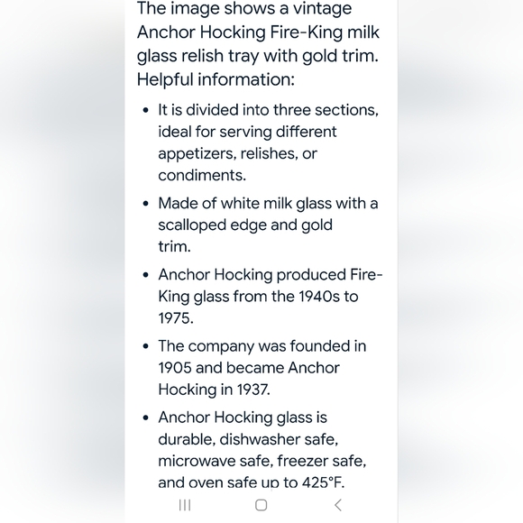 Anchor Hocking Fire-King Milk Glass-Gold Relish Cheese Cracker Dish 3 Sections - Picture 12 of 12